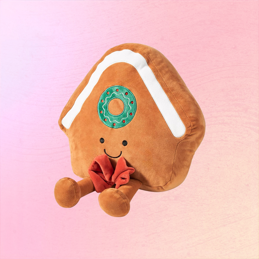 Warm Gingerbread Plush Cushion For Sofa And Holiday Snuggle Vibes