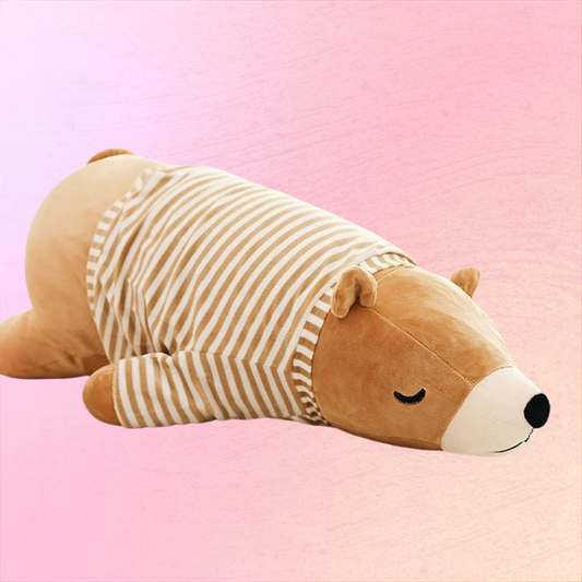 Sleepy Bear Plush Pillow For Cozy Nights And Gentle Home Comfort