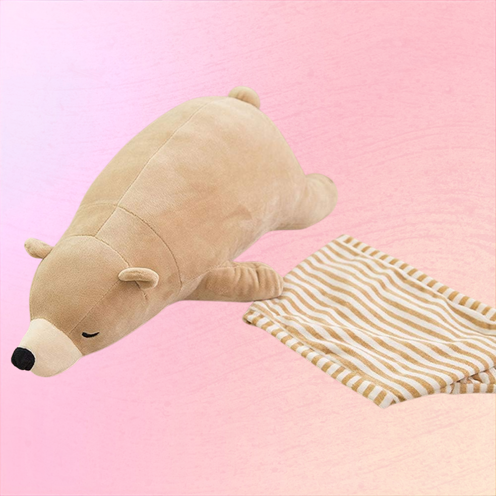 Sleepy Bear Plush Pillow For Cozy Nights And Gentle Home Comfort