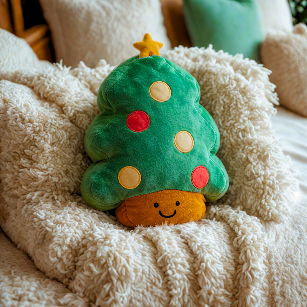 Soft Christmas Tree Plush Cushion For Cozy Sofas And Holiday Evenings