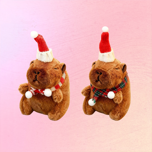 Christmas Capybara Keychain Cute Winter Gift Cozy Plush Charm