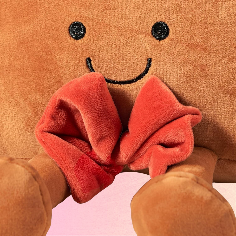 Warm Gingerbread Plush Cushion For Sofa And Holiday Snuggle Vibes