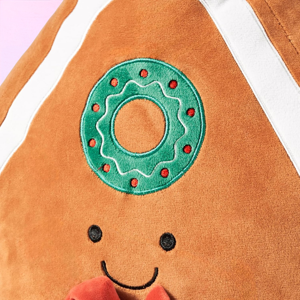 Warm Gingerbread Plush Cushion For Sofa And Holiday Snuggle Vibes
