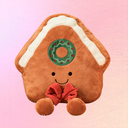 Warm Gingerbread Plush Cushion For Sofa And Holiday Snuggle Vibes