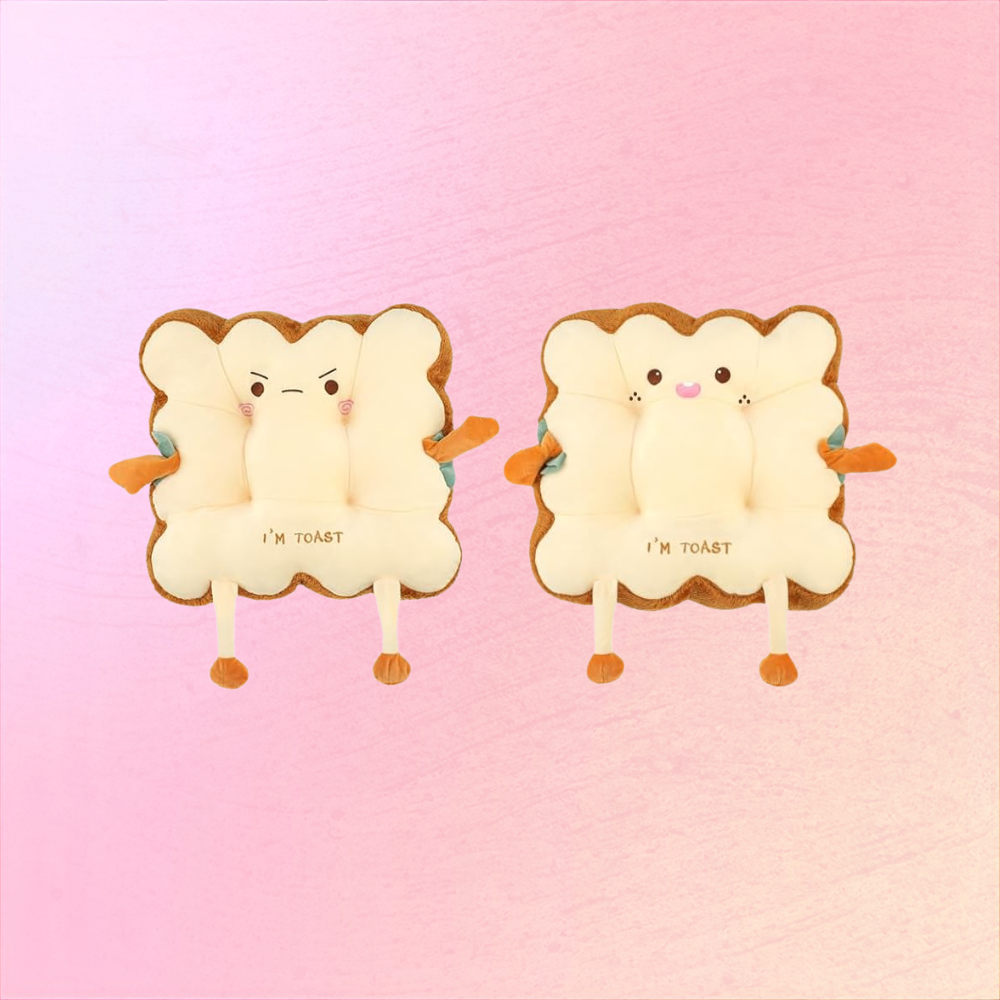 Cute Toast Plush Cushion For Home Decor And Cozy Chill Vibes