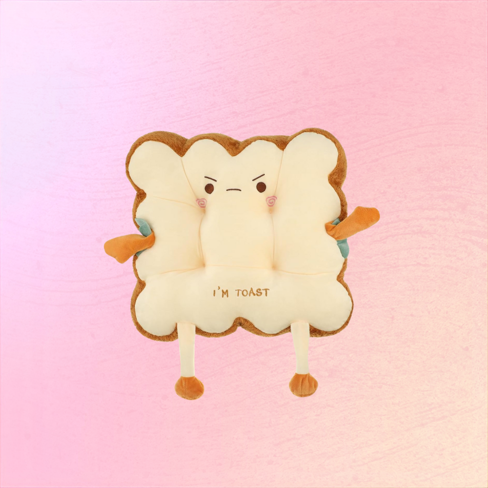 Cute Toast Plush Cushion For Home Decor And Cozy Chill Vibes