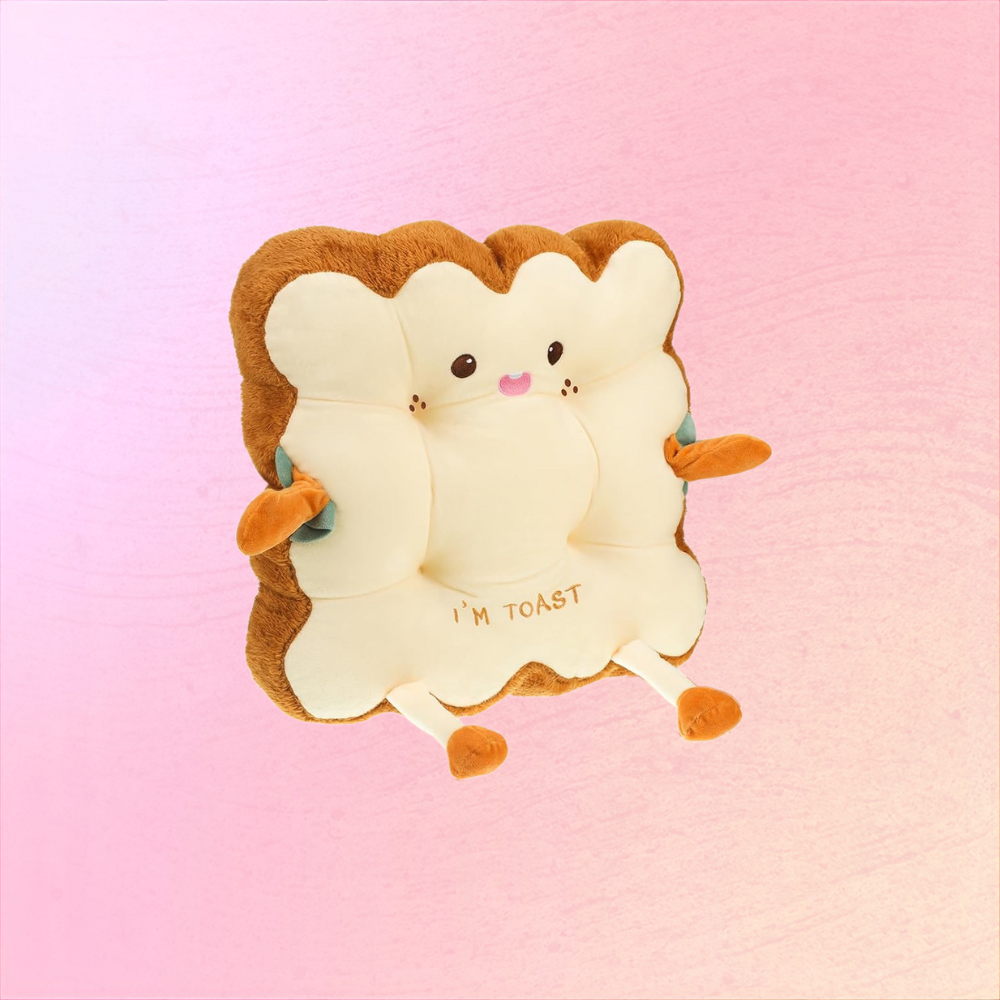 Cute Toast Plush Cushion For Home Decor And Cozy Chill Vibes