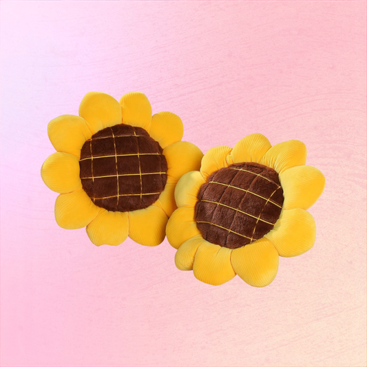 Set 2 Sunny Sunflower Plush Cushions For Sofa And Cozy Home Vibes